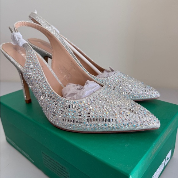 Lauren Lorraine Rachel Silver Heel Size 8.5 - Picture 2 of 7